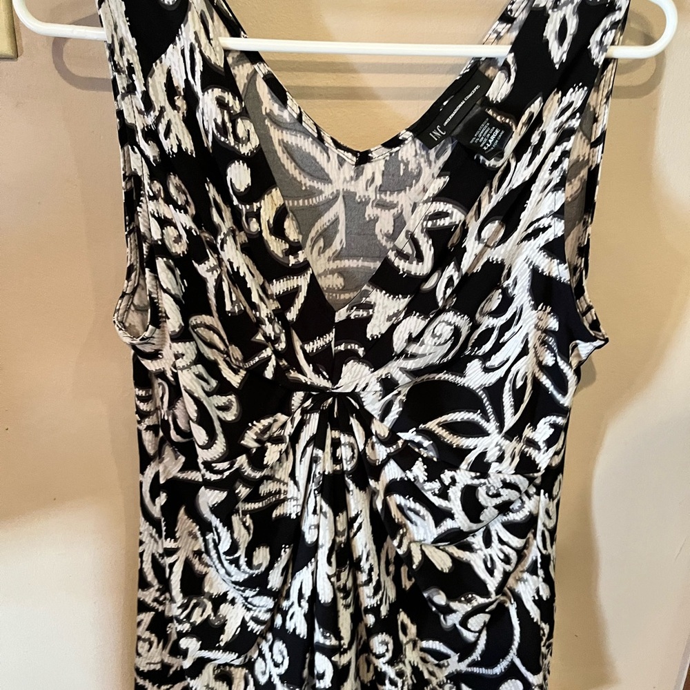 INC International Concepts Monochrome Patterned Top